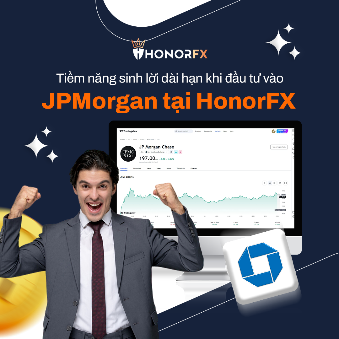 Long-term profit potential when investing in JPMorgan at HonorFX